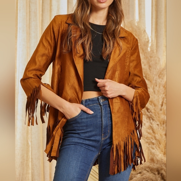 Faux Suede Embroidered Jacket - Picture 3 of 3